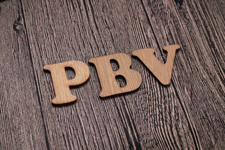 PBV price book value, text words typography written on wooden background, life and business motivational inspirational conceptの写真素材