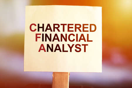 Chartered Financial Analyst, text words typography written on paper, life and business motivational inspirational conceptの写真素材