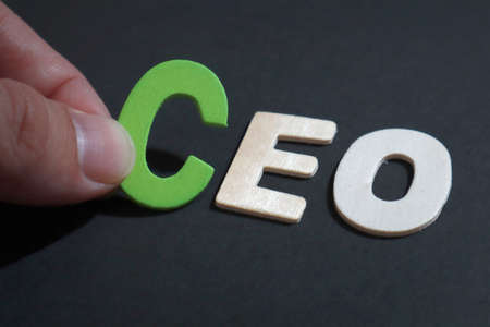 CEO Chief Executive Officer, text words typography written on wooden, life and business motivational inspirational conceptの写真素材