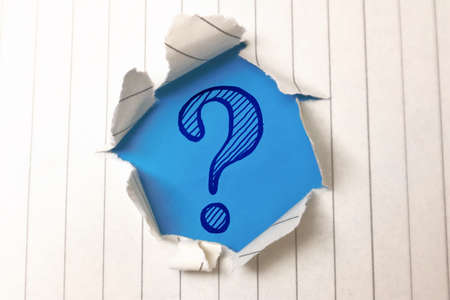 Question Mark, text words typography written on paper, life and business motivational inspirational conceptの写真素材
