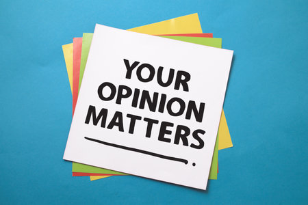 Your Opinion Matters, text words typography written on paper, success  life and business motivational inspirational conceptの写真素材