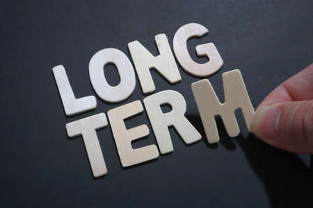 Long term, business motivational inspirational quotes, words typography lettering conceptの写真素材