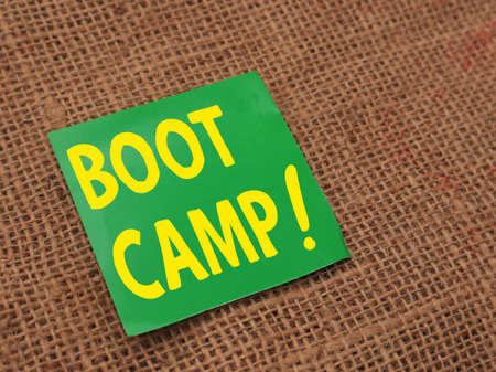 Boot Camp, text words typography written on paper, life and business motivational inspirational conceptの写真素材