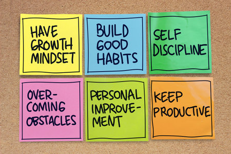 Personal improvement, text words typography written on paper, life and business motivational...