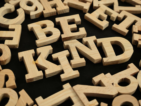 Be kind, text words typography written with wooden letter, life and business motivational inspirational conceptの写真素材