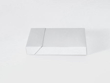 Empty blank white cigarette packaging mock up template, paper boxの写真素材