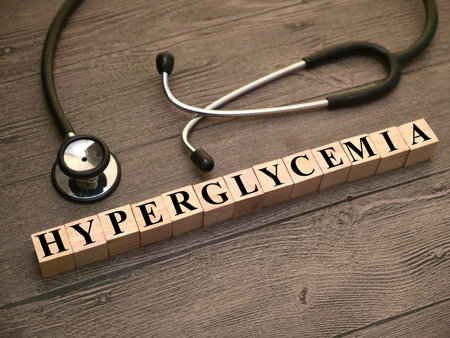 Hyperglycemia, text words typography written with wooden letter, health and medical conceptの写真素材