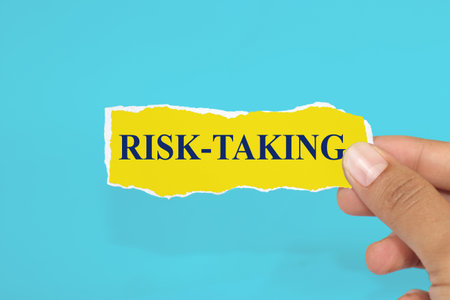 Risk taking, text words typography written on paper, life and business motivational inspirational conceptの写真素材