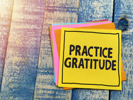 Practice Gratitude, text words typography written on paper, life and business motivational inspirational conceptの写真素材