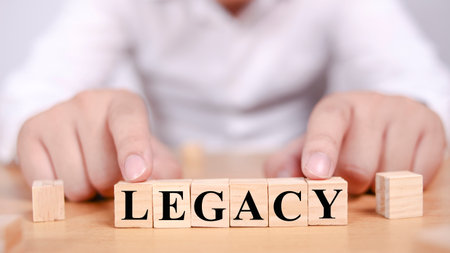 Legacy, text words typography written with wooden letter, life and business motivational inspirational conceptの写真素材