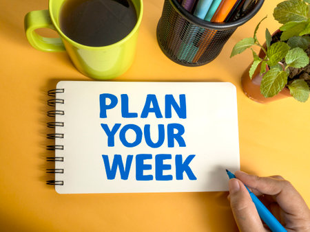 Plan your week, text words typography written on paper, life and business motivational inspirational conceptの写真素材