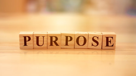 Purpose, text words typography written with wooden letter, life and business motivational inspirational conceptの写真素材