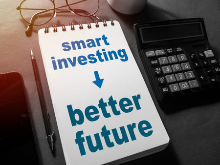 Smart investing better future, text words typography written on paper, life and business motivational inspirational conceptの写真素材