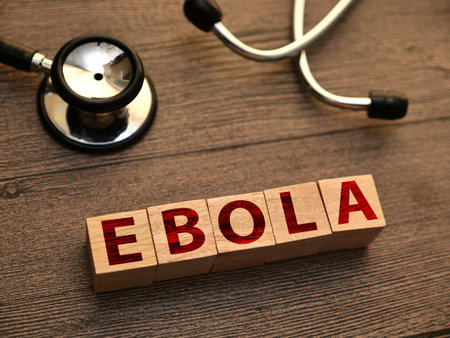 Ebola, text words typography written with wooden letter, health and medical conceptの写真素材