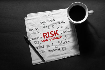 Risk Management, text words typography written with paper, life and business motivational inspirational conceptの写真素材