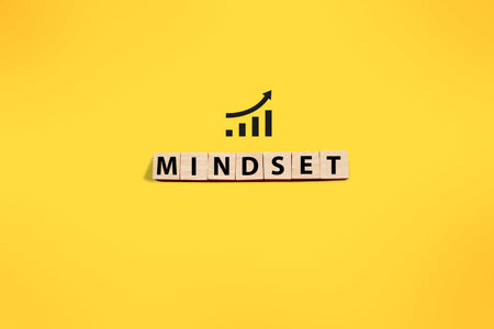 Growth mindset, text words typography written on wooden letter, life and business motivational inspirational conceptの写真素材