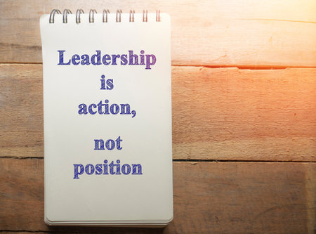 Leadership is action not position, text words typography written on paper, life and business motivational inspirational conceptの写真素材