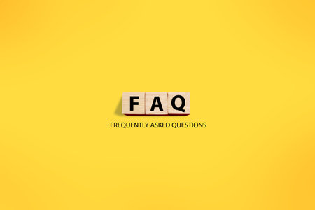 FAQ frequently asked questions, text words typography written on wooden letter, life and business motivational inspirational conceptの写真素材