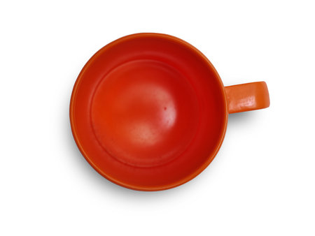 Orange cup mug drink isolated on on white backgroundの写真素材