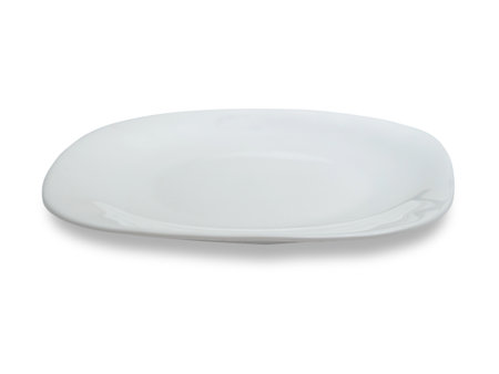 White ceramics plate bowl isolated cut out, empty tableware mock up template designの写真素材