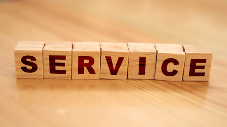 Service, quote text written on wooden block, business motivation inspiration concept