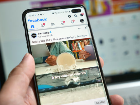 Tenggarong, November, 2023. Facebook app on smart phone, online digital social media platform on  smartphoneのeditorial素材