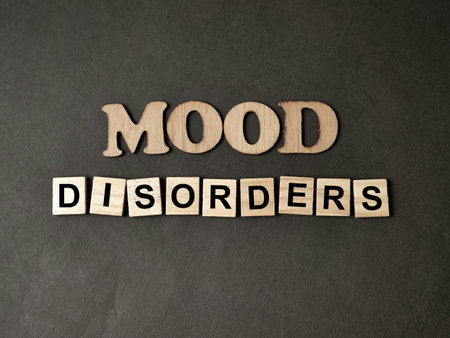 Mood disorders, mental health concept, text on wooden letteringの写真素材
