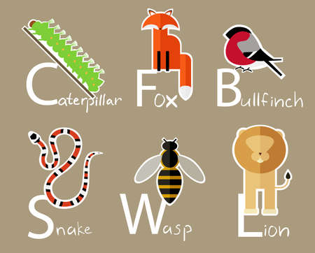 Animals alphabet setのイラスト素材