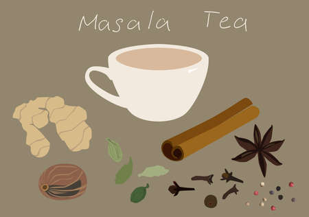 Illustration of masala teaのイラスト素材