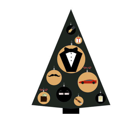 illustration of Christmas tree for gentlemen.のイラスト素材