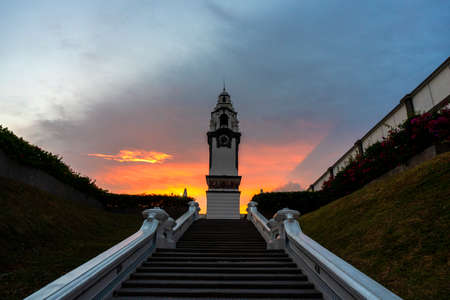 Big Clock Tower at Ipoh,Malaysia during beautiful sunset.