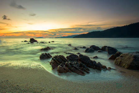 Sunset Scenery at Koh Lipe Island,Thailand.の写真素材