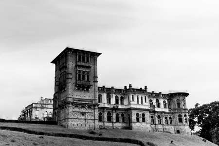 Abandon Kellie Castle at Ipoh, Malaysia in Black And White.のeditorial素材