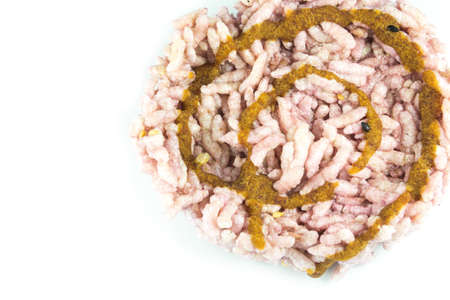 Khao-Tan on isolate background. (Khao Tan is a kind of natural snack,  It's thai dessert, Made from sticky rice and sweetness from brown sugar.)の写真素材