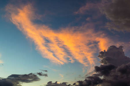 Close up shot the sky after rain before sunset.
