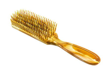 Close up shot Hairbrush on isolate white background.