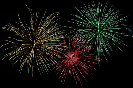Three beautiful fireworksの写真素材