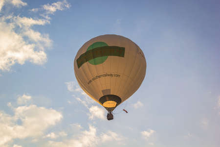 CHIANG MAI, THAILAND - DEC 06 : Balloon floating to sky during Thailand international balloon festival 2014 on Dec 06, 2014 in Chiangmai, Thailand.のeditorial素材
