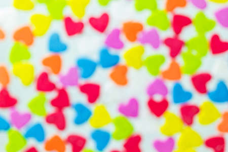 Colorful small heart shape on white background.の写真素材