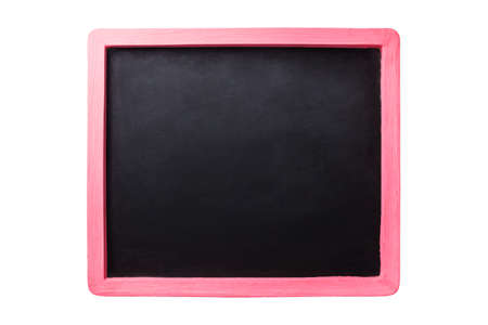 Empty Black board with pink border on isolate white background.の写真素材