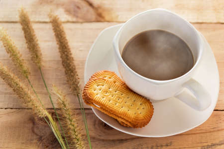 Coffee cup with cookieの写真素材