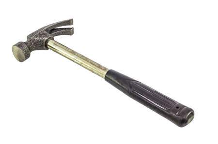 Close up shot small hammer on isolate white background.の写真素材