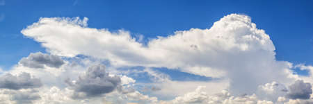 Panorama shot Abstract form of Cloud with blue skyの写真素材