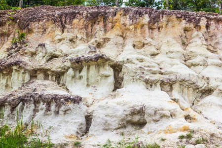Soil layer, Watercourse on cliff, Raceway cliff erosion, Watercourse cliff erosionの写真素材