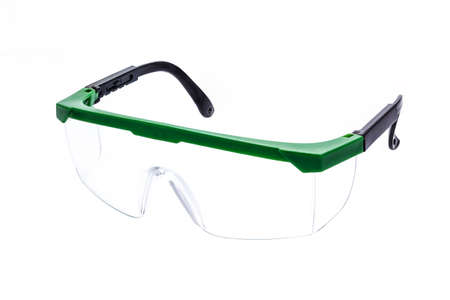 Safty glasses on isolate white backgroundの写真素材
