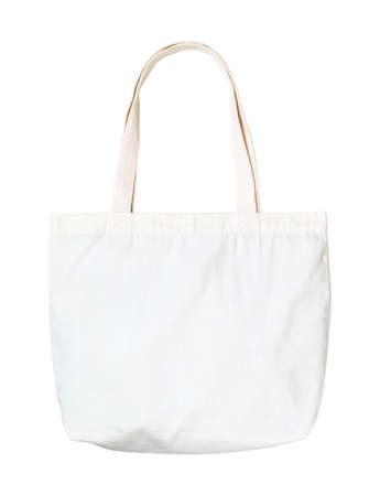White Cloth bag with clipping path on isolate white backgroundの写真素材