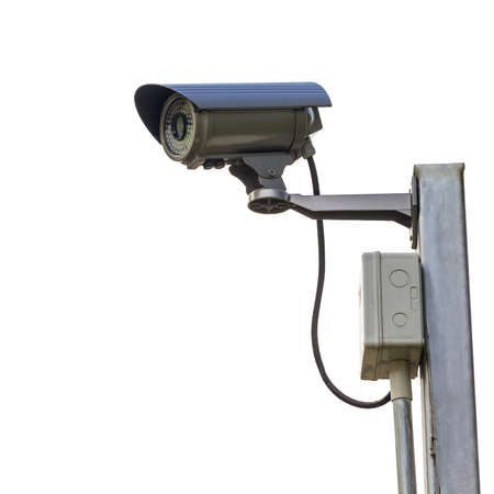 A photo of cctv camera on white isolate background