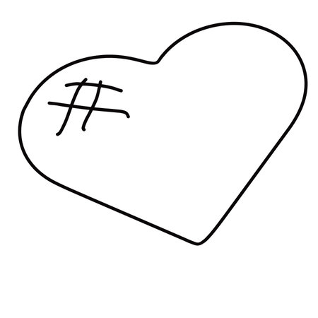 heart love icon over white background, line style, vector ilustrationの写真素材