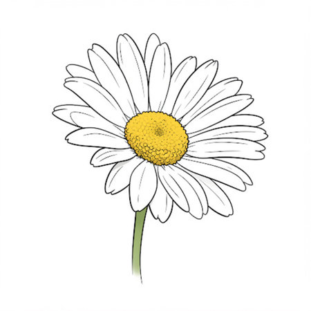 Chamomile flower on a white background. Vector illustration.の写真素材