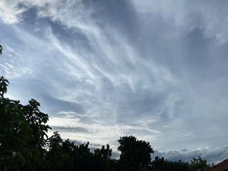 The sky is full of beautiful clouds.の写真素材